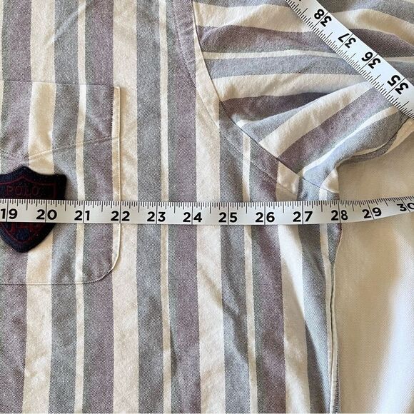 Vintage 90’s Polo Ralph Lauren Striped Crest Oxford Button Down Shirt - Picture 5 of 6